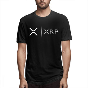 Side By Side Ripple Coin XRP T Shirt Unique Design T-Shirt Organic Cotton Faddish Homme High Street Tee Shirts shirt