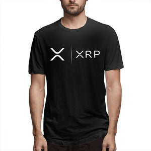 Side By Side Ripple Coin XRP T Shirt Unique Design T-Shirt Organic Cotton Faddish Homme High Street Tee Shirts shirt