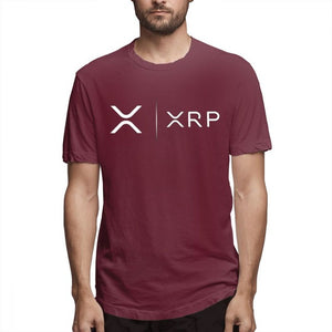 Side By Side Ripple Coin XRP T Shirt Unique Design T-Shirt Organic Cotton Faddish Homme High Street Tee Shirts shirt
