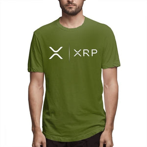 Side By Side Ripple Coin XRP T Shirt Unique Design T-Shirt Organic Cotton Faddish Homme High Street Tee Shirts shirt