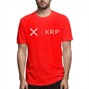 Side By Side Ripple Coin XRP T Shirt Unique Design T-Shirt Organic Cotton Faddish Homme High Street Tee Shirts shirt