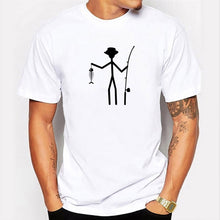 Load image into Gallery viewer, Male Funny Fishing Print T-shirt O neck Short Sleeve Casual Tees Mens Summer Tops Shirts Street Wear Fashion T-shirts
