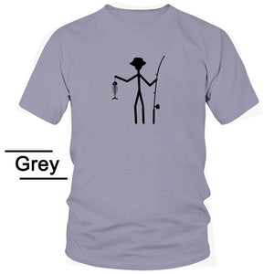 Male Funny Fishing Print T-shirt O neck Short Sleeve Casual Tees Mens Summer Tops Shirts Street Wear Fashion T-shirts