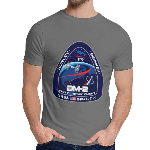 Tesla SpaceX T Shirt New Crew Dragon DM-2 Unique Design 100% Cotton Tee Shirt Crewneck